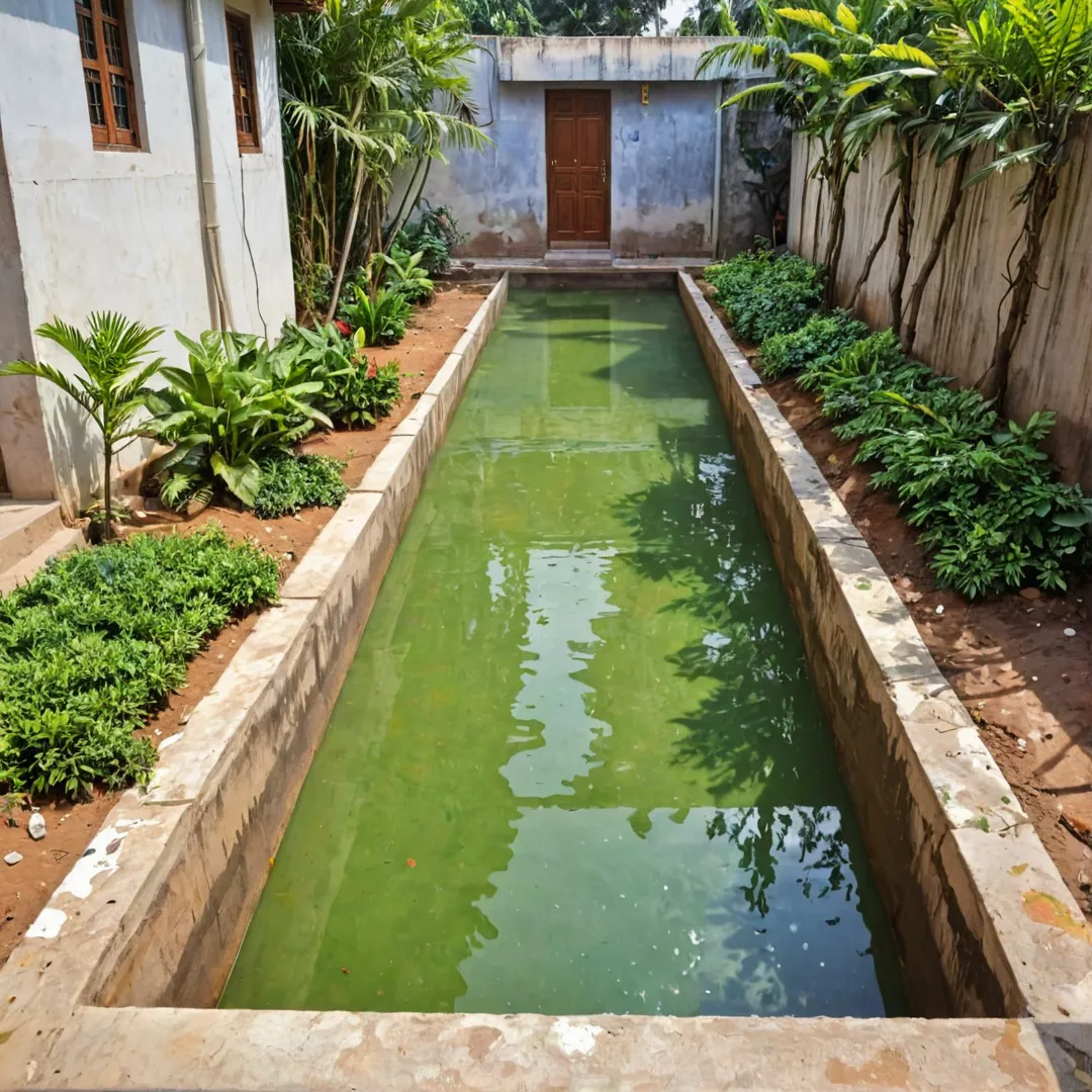 nderground drainage system, rainwater harvesting, sustainable water supply, green infrastructure, modern sanitation design, community engagement, Bangalore residential area.