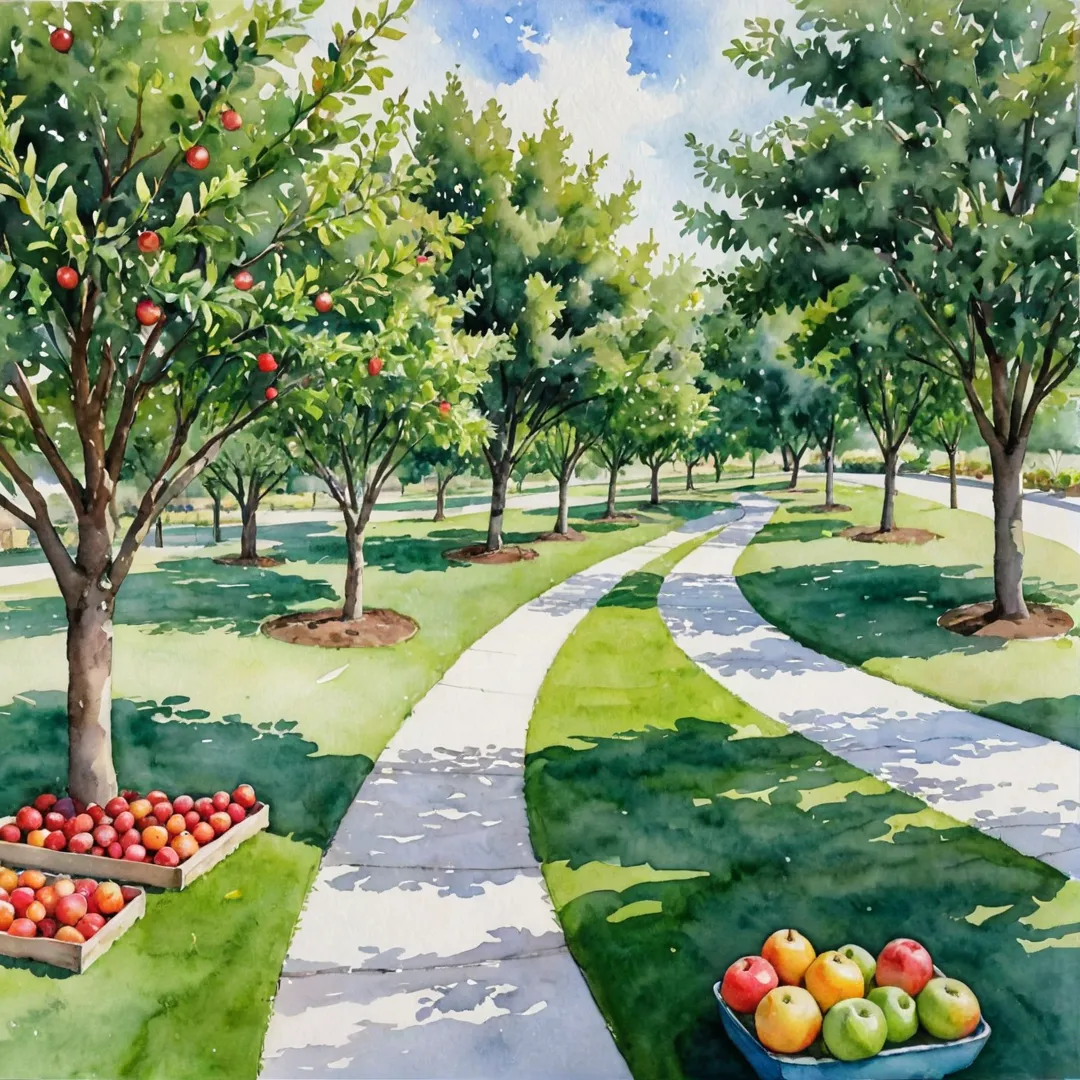 rchard, trees, fruit, residential landscape, sustainability, eco-friendly, locally grown, fresh produce, community engagement, wellness, nature, outdoors, green spaces, relaxation, tranquility, connection with environment