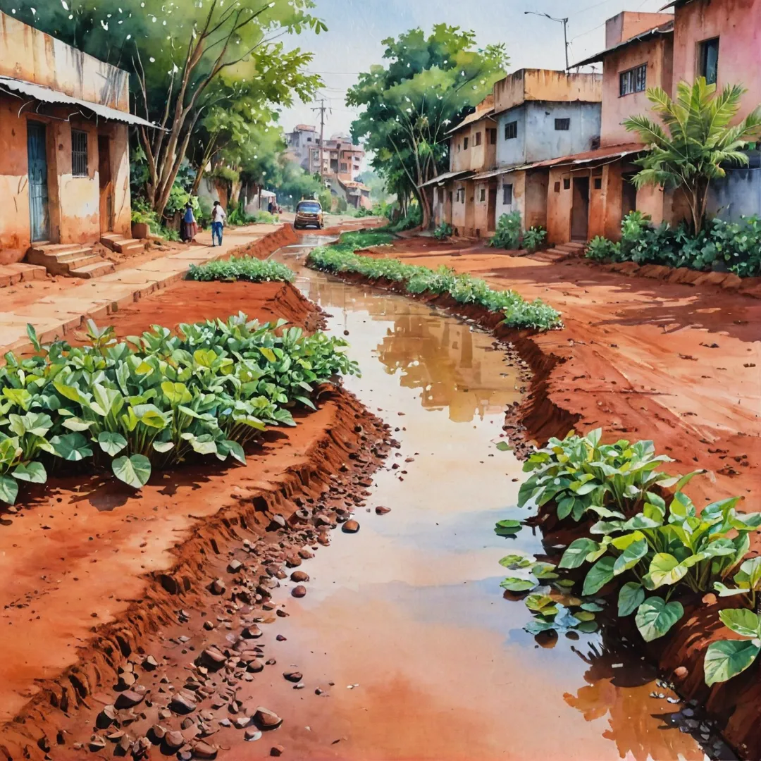 iving environment, sustainable, red soil, nature, urban life, thriving community