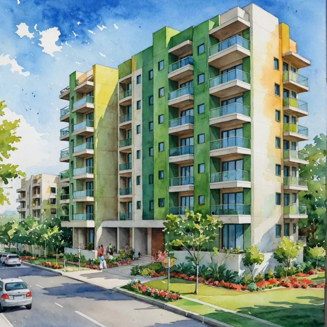 ibrant living spaces, green areas, modern architecture, sustainable community, hospitals nearby, schools within reach, commercial opportunities, bustling neighborhood