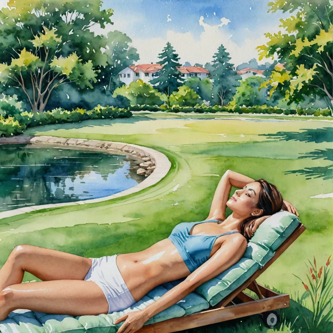 elaxing, leisurely, grassy knoll, sunbathing, nature lovers, communal, neighborhood, greenery, peaceful, serene