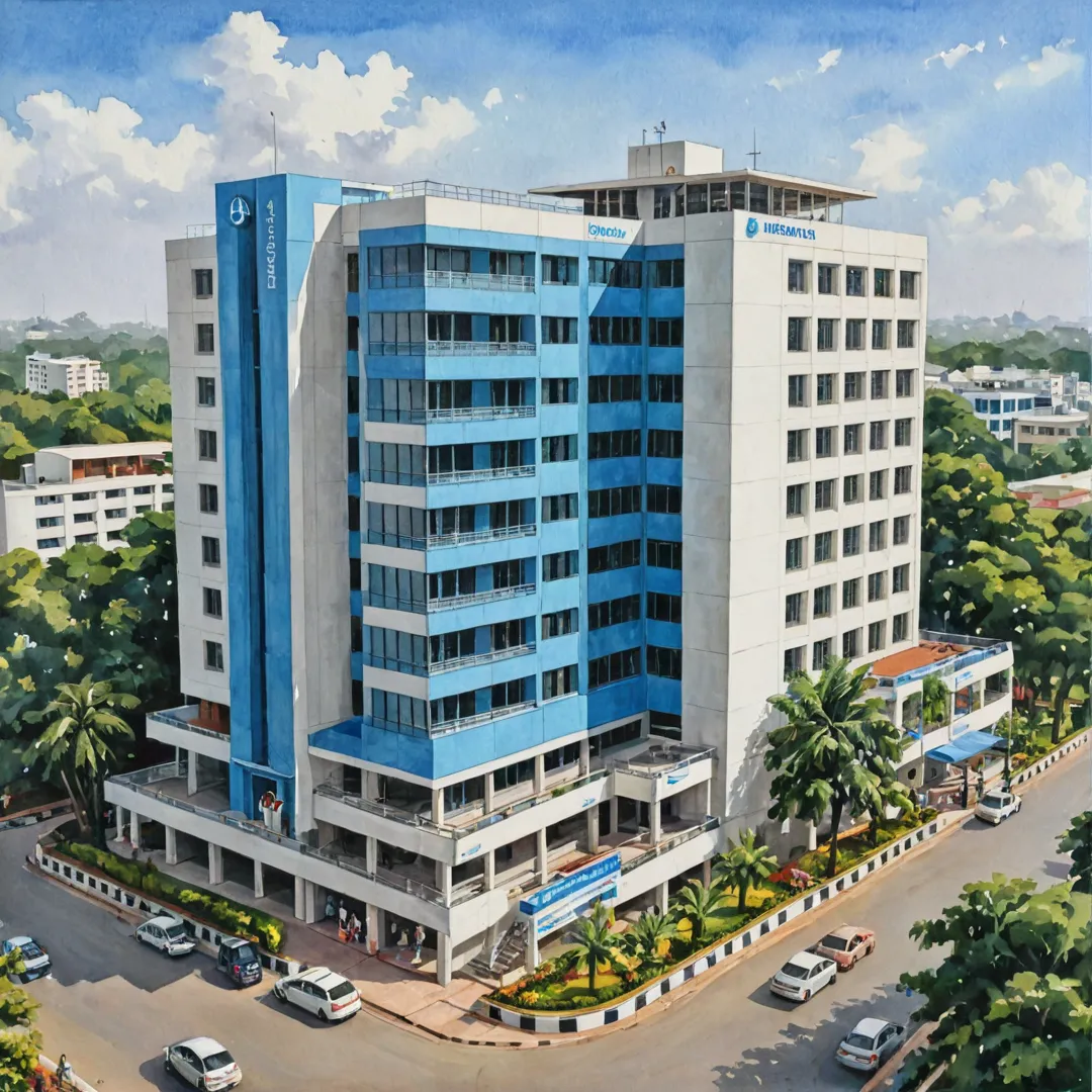 ighly detailed image of a hospital building in Whitefield, Bangalore, bustling with activity. The exterior showcases modern architecture and advanced healthcare technology, reflecting the multispecialty hospitals and clinics mentioned in the article. The scene is vibrant yet organized, capturing the essence of quality medical care available to Alita residents.