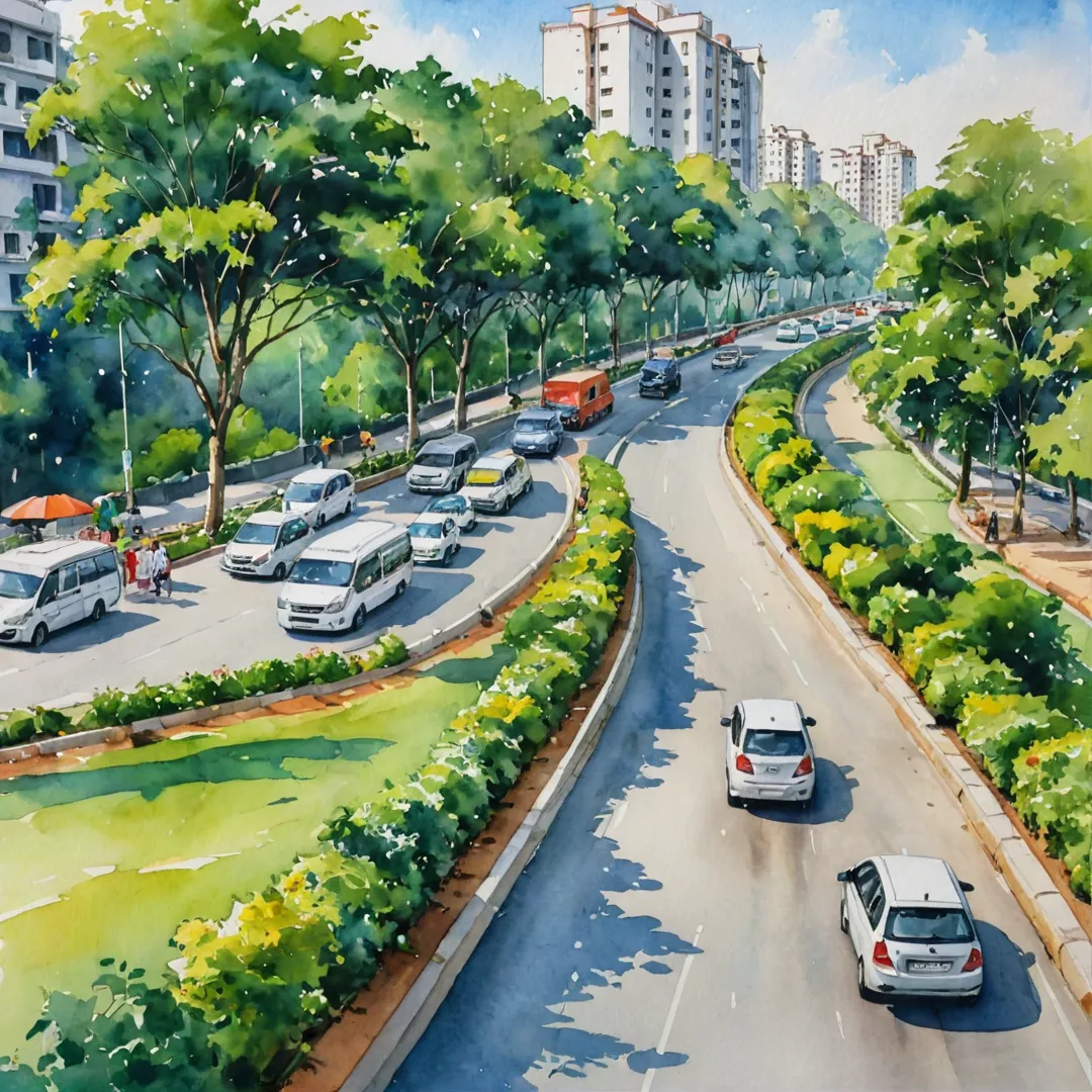 ustling, landscape, natural beauty, essential amenities, purposeful design, convenient, accessible, transportation hubs, proximity, Bangalore East, urban, city center, highways, ring road, National Highways, highway, satellite town, traffic diversion, connectivity, greenery, modern, vibrant, lively.