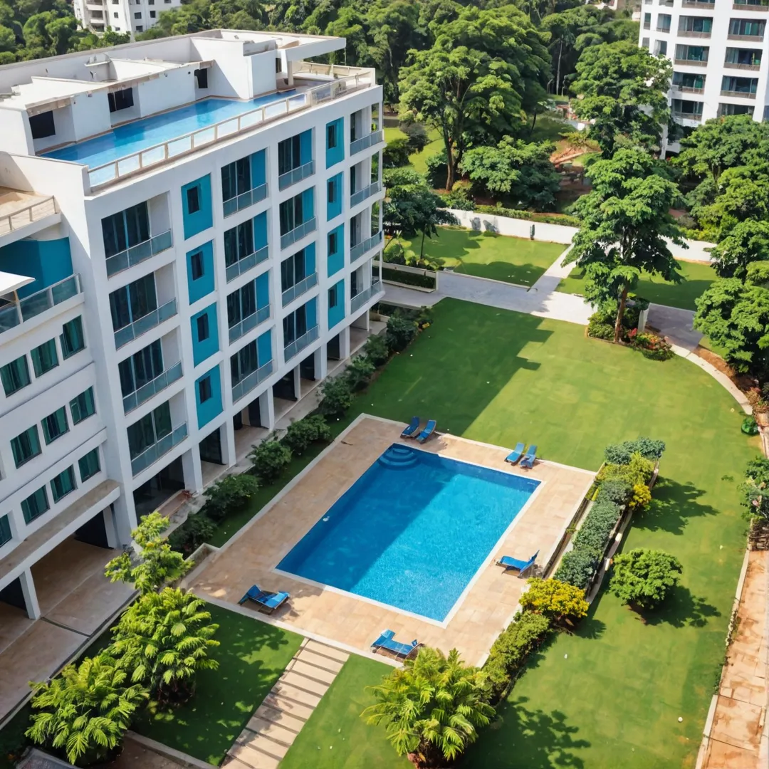 ibrant, tech park, bustling, modern architecture, luxury apartments, open spaces, clubhouse, swimming pool, badminton court, community area, Bangalore East