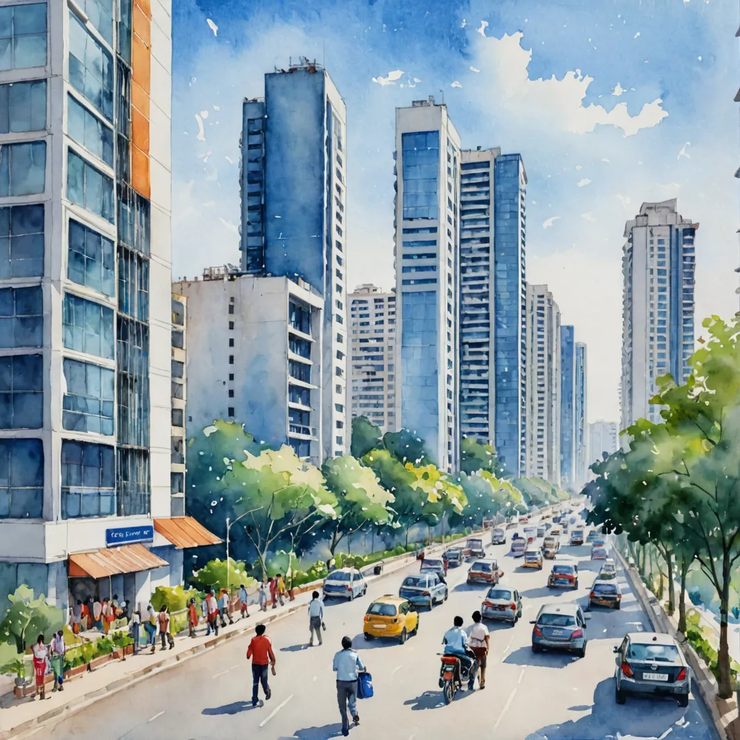 eople commuting to work, modern buildings, Bangalore skyline, Alita residential project, proximity to tech parks, Kalyani Tech Park, IT hubs, office spaces, retail mall, amenities, job opportunities, public transportation