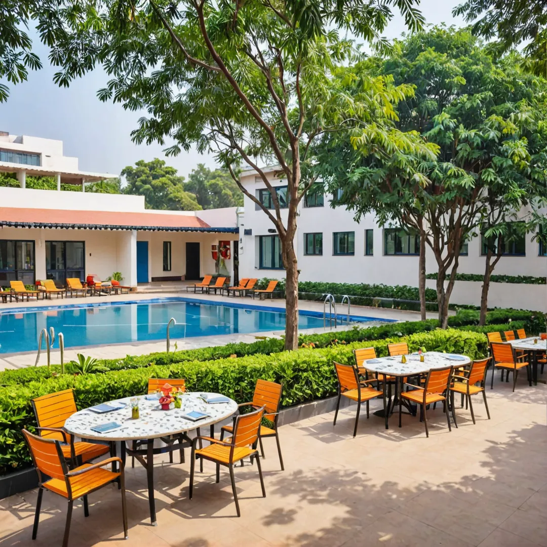 ibrant community center, cozy seating areas, diverse social hubs, state-of-the-art facilities, outdoor activities, lush greenery, colorful decorations, engaging events, friendly environment, modern architecture, welcoming atmosphere, Bangalore East