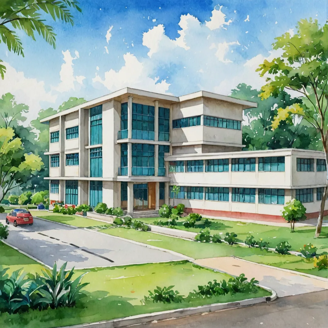 eautifully designed school buildings surrounded by lush greenery and modern infrastructure.