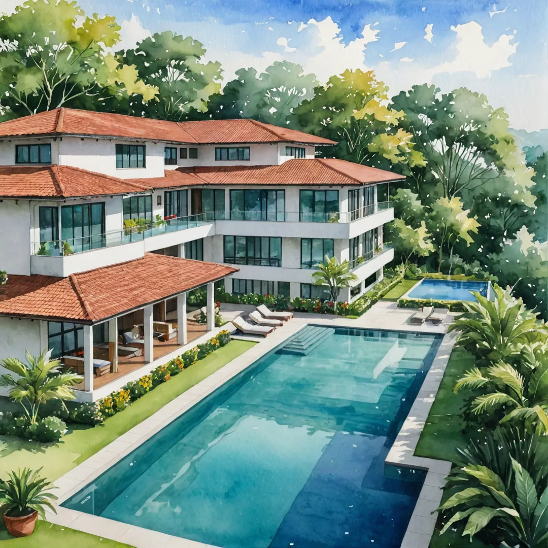 odern architecture, luxurious homes, lush greenery, swimming pool, clubhouse, well-connected location, IT professionals, investment opportunity