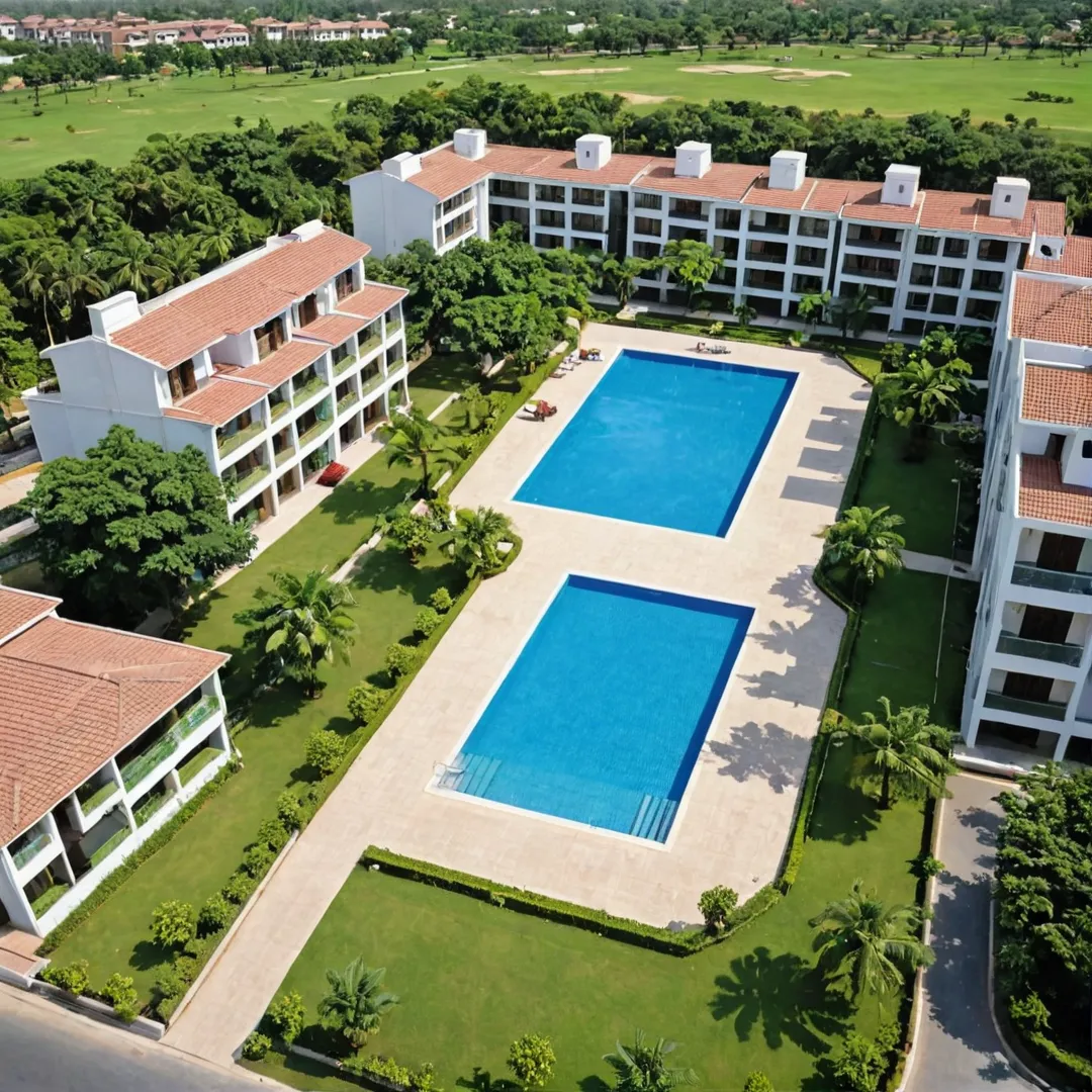 eaceful and lush residential area near IT parks, with modern housing developments featuring open green spaces, swimming pools, badminton courts, and clubhouses. Residents can maintain a healthy work-life balance while enjoying the serene surroundings and proximity to their places of employment.